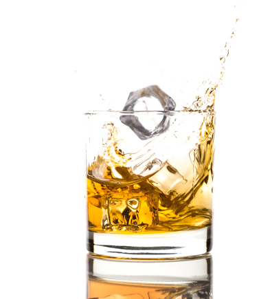 Whiskey splash product ad