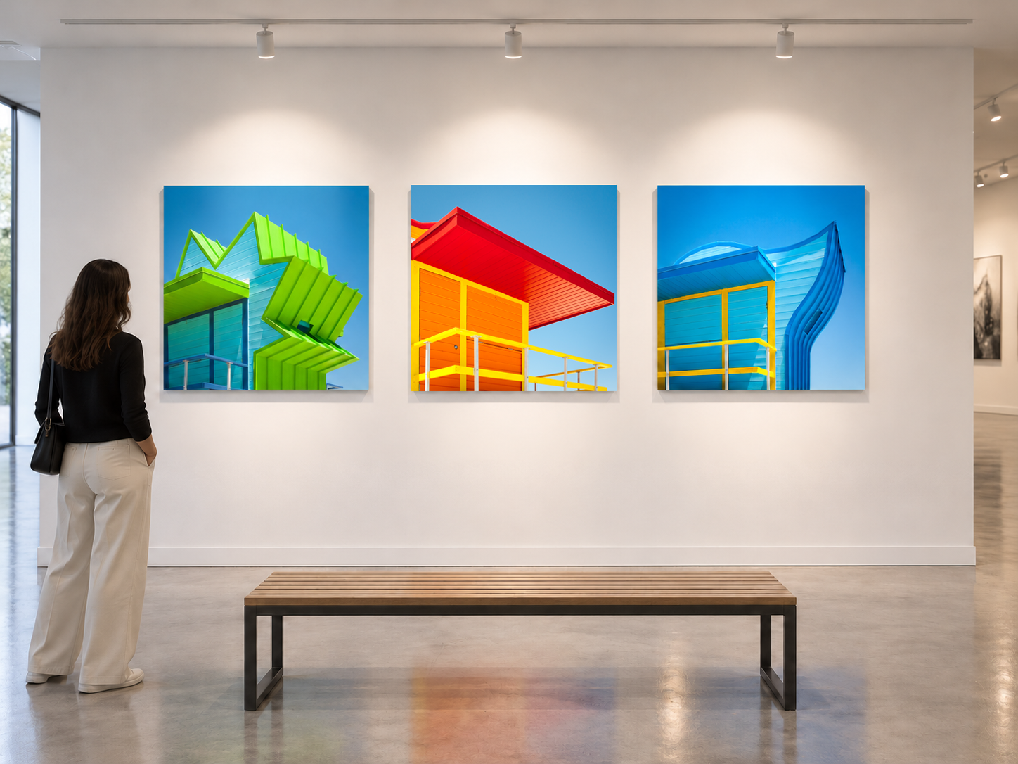 Gallery visualization of the South Beach Lifeguard Stands triptych