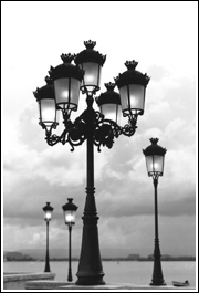 Limited edition print of streetlamps in Old San Juan